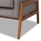 Baxton Studio Perris Grey Upholstered Walnut Finished Wood 3-PC Living Room Set 160-10252-8741 - alternate 8